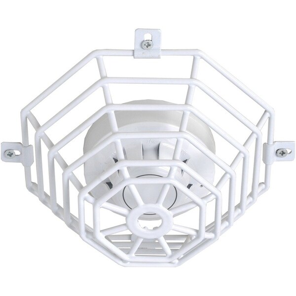 Safety Technology International Smoke Detector Guard, Steel, Flush Mount, 7 in W x 7 in H x 3 1/4 in D, White STI-9604 - main