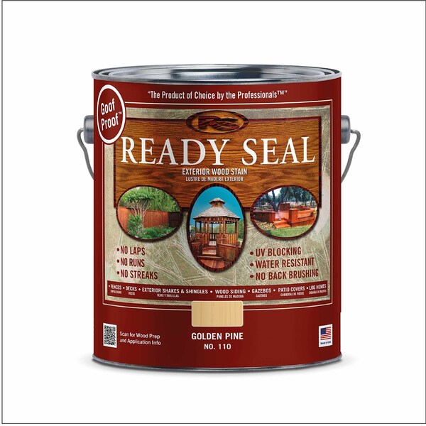 Ready Seal 110 Exterior Wood Stain and Sealer, Golden Pine, 1 Gallon 370011 - main