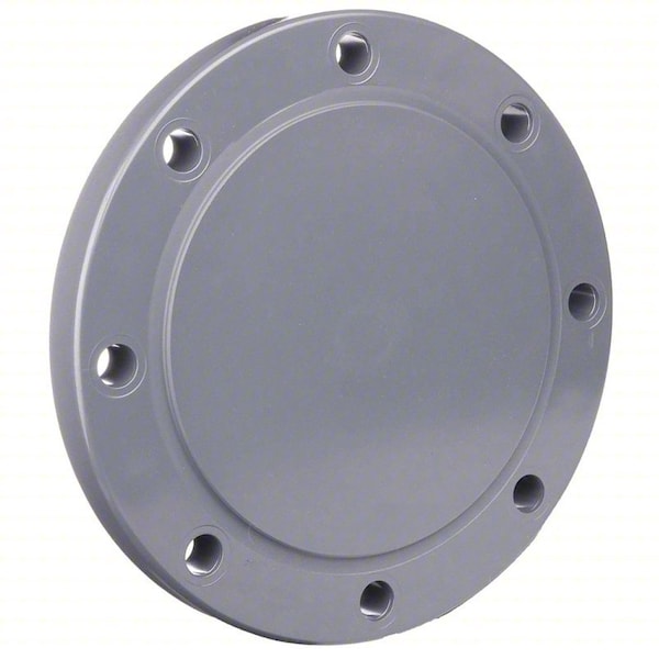 Zoro Select PVC Blind Flange, Socket, 8 in Pipe Size 853-080 - main