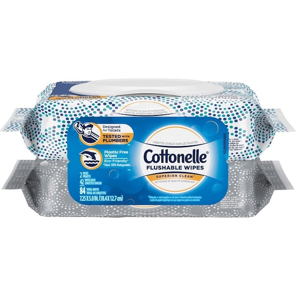 Cottonelle Fresh Care Flushable Cleansing Cloths, White, 3.73 x 5.5, PK8 35970 - main