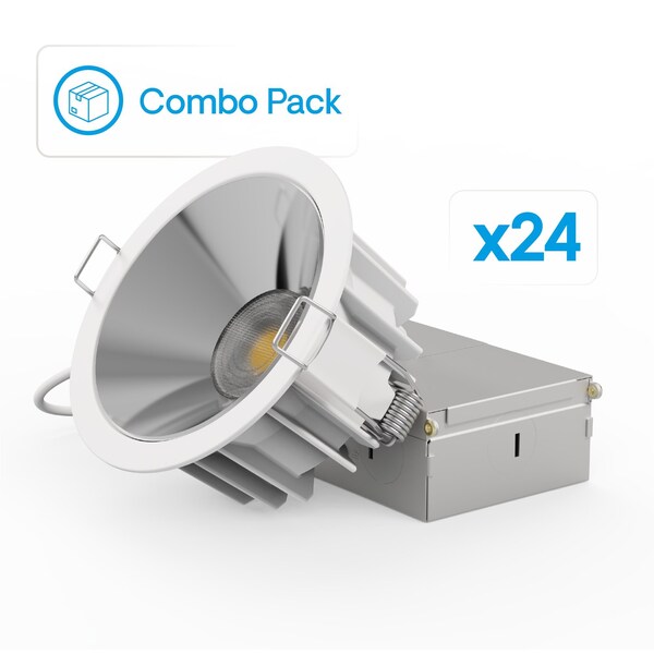 Infibrite 36 Deg Angle 4In 5CCT Selectable White 12 Watt 960LM 0-10V Dimmable LED Light 120-277V, 24PK IB-016-8-12W-10V-24PK - main