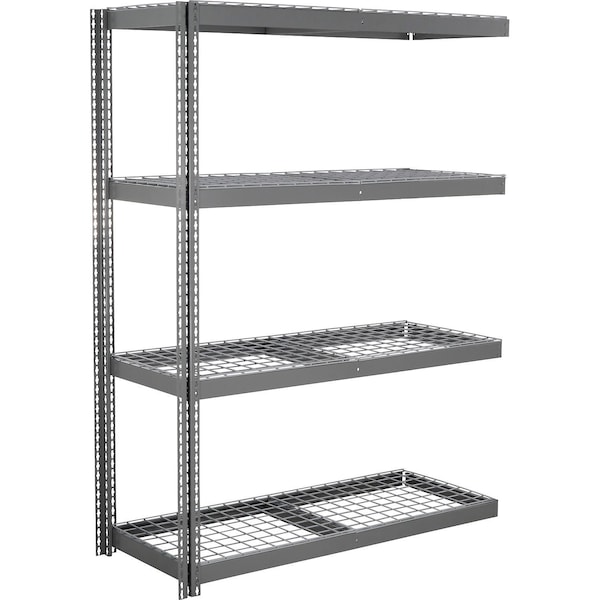 Global Industrial 4 Shelf, Heavy Duty Boltless Shelving Add On, 60"W x 48"D x 96"H, Wire Deck B3164595 - main