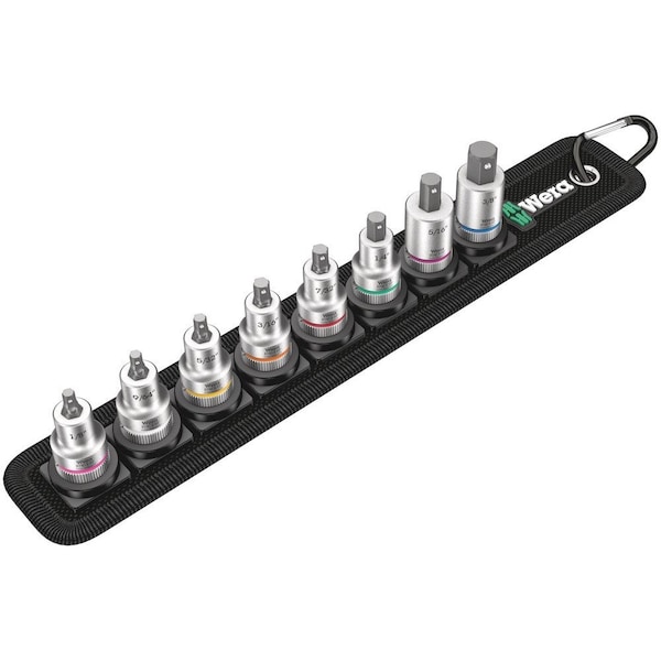 Wera Belt B Imperial 1 Zyklop In-Hex-Plus bit socket set with holding function, 3/8 in drive, 8 pieces 5003974001 - main