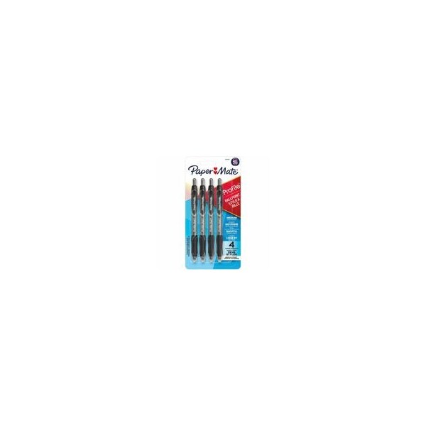 Paper Mate Profile Retractable Ballpoint Pens, 1 mm Medium Pen Point, Retractable, Black Ink, 6PK 2095467 - main