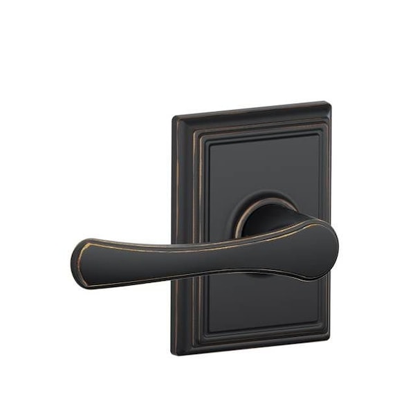 Schlage Residential Avila Lever with Addison Rose Dummy Interior Trim Aged Bronze Finish F94VLA716ADD - main