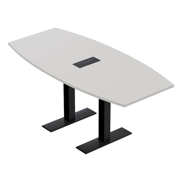 Skutchi Designs 6ft Boat Conference Table With Power | Harmony Series | 6 Person Meeting Room Table HAR-BOT-36X72-T.BK-U779-EBLK - main