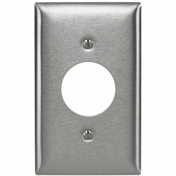 Hubbell Wiring Device-Kellems Wallplates and Boxes, Metallic Plates, 1- Gang, 1) 1.40" Opening, 430 Stainless Steel SS7L - main