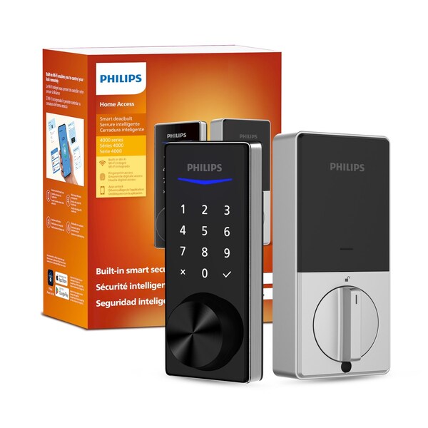 Philips Wi-Fi Smart Deadbolt Door Lock with Multiple Access Methods DDLOM1040X-15HW-SN - main