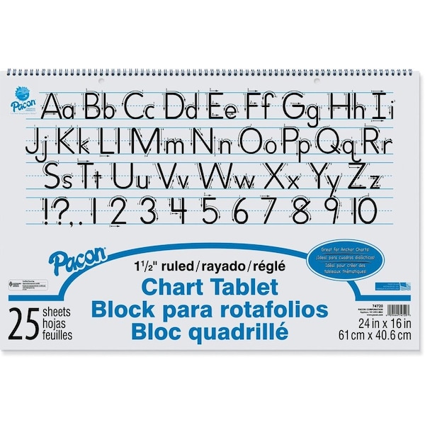Pacon Ruled Chart Tablet, White PAC74720 - main