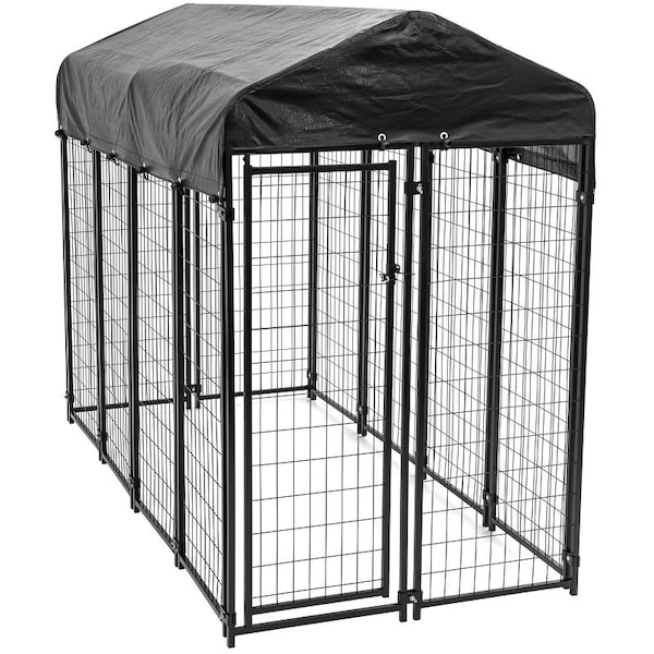 Lucky Dog CL 60548 Uptown Kennel, 8 ft OAL, 4 ft OAW, 6 ft OAH, Steel, Powdered, Black UP8PRMUR0310/CL60 - main