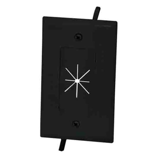 Datacomm Electronics Datacomm 45-0014-BK 1-Gang Cable Plate with Flexible Opening - Black 45-0014-BK - main