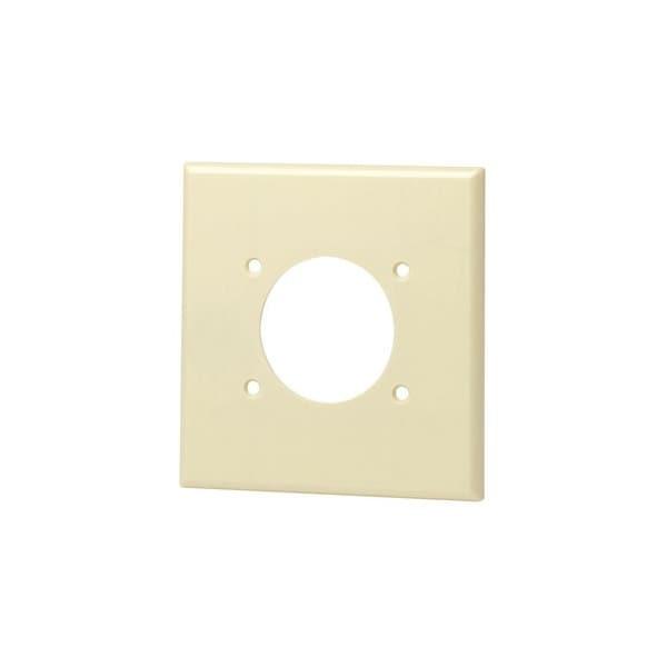 Leviton Receptacle Wallplate, Standard Size, Gang 2, Ivory 80526-I - main