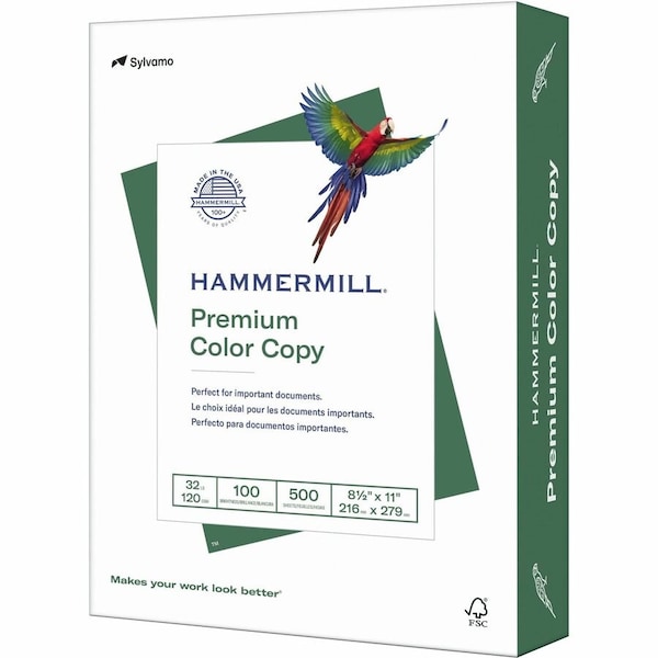 Hammermill Paper for Color 85x11 Inkjet, Laser Copy Multipurpose Paper White, White, 500PK HAM102630 - main