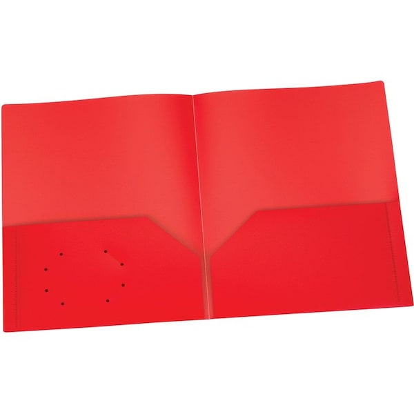 Oxford Poly Two Pocket Portfolio, Red, 25PK 76018 - main
