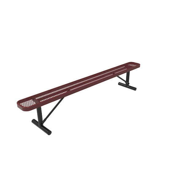 Mytcoat 8ft Outdoor Bench without Back, Portable, Red, Expanded Metal, Textured Coating 804311 - main