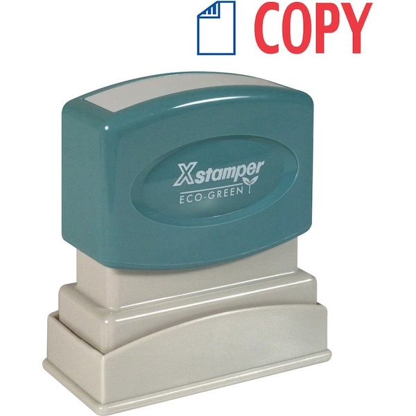 Shachihata Xstamper Pre-Inked Message Stamp, COPY, 1-5/8" x 1/2", Blue/Red 2022 - main