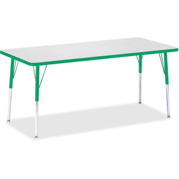 Jonti-Craft Berries Rectangle Activity Table, 30 in. x 72 in., A-height, Freckled Gray/Green/Gray 6413JCA119 - main