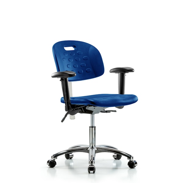 Blue Ridge Ergonomics Clean Room Chair, Adjustable Arms BR-CLR-HPDHCH-CR-T0-A1-CC-BLU - main