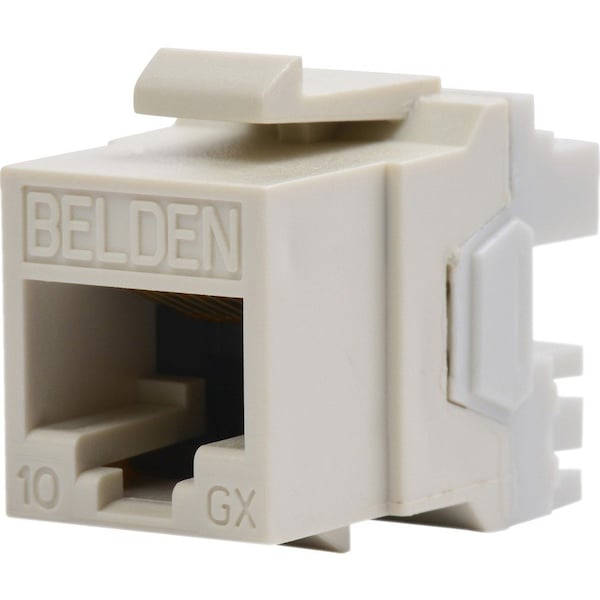 Belden 1-PORT MOD JACK 8W8P UTP, T568A/B CAT6A IP10 KEYCONNECT, 10GX WHITE AX102282 - main