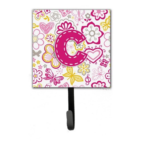 Carolines Treasures Letter C Flowers And Butterflies Pink Leash and Key Holder CJ2005-CSH4 - main
