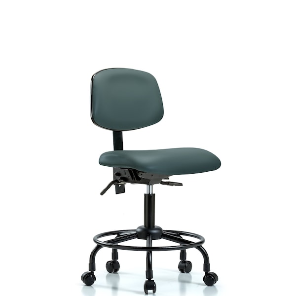 Blue Ridge Ergonomics Desk Chair Desk Chair, RT Casters, Vinyl, Blu, No Arms, 21" to 26" Height, Vinyl, Colonial Blue BR-VDHCH-RT-T0-A0-RC-8546 - main