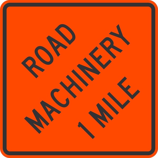 Lyle Road Machinery 1 Mile, 36x36, High Intensity Prismatic, Orange G-16354-HI_36x36 - main