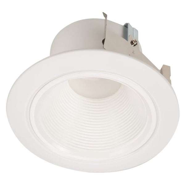 Halo RL4 Series Baffle Trim, 4 in Dia Recessed Can, Aluminum Body, White, Matte RLD4069301EWHR - main