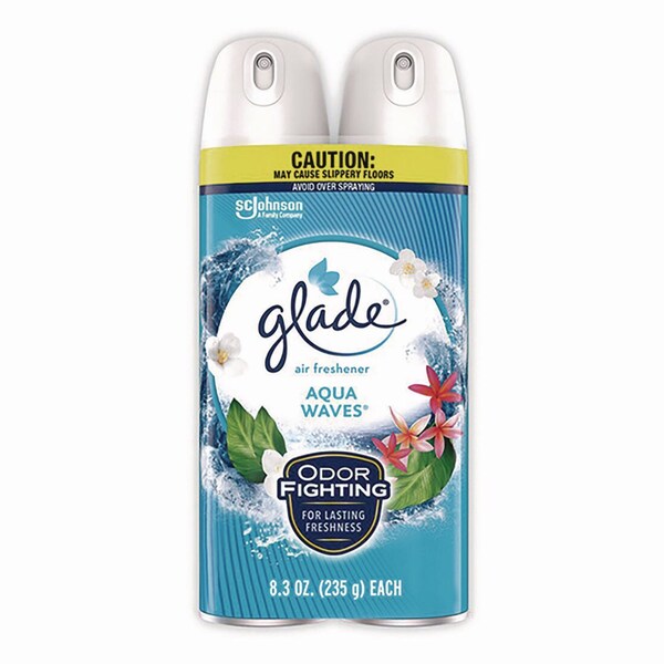 Glade Air Freshener, Aqua Waves Scent, 8.3 oz Aerosol Spray, 2PK 357471 - main