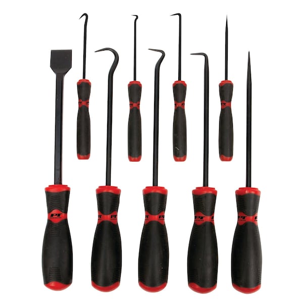 Performance Tool 9 pc. Hook Pick Scraper Set, Chrome Vanadium Steel, Non-Slip Grips W948 - main