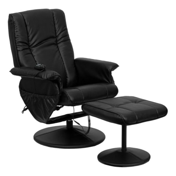 Flash Furniture Black LeatherSoft Massaging Recliner and Ottoman BT-7600P-MASSAGE-BK-GG - main