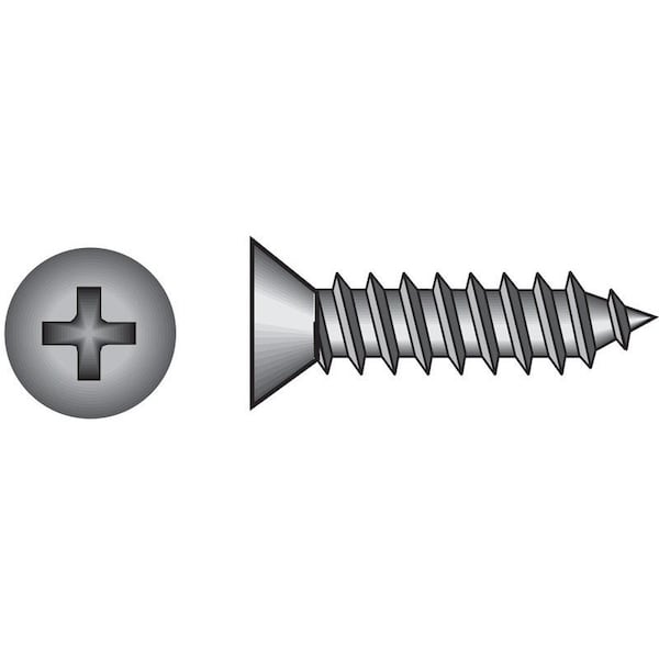 Hillman Sheet Metal Screw, Flat Head Phillips Drive, 100 PK 0823418 - main