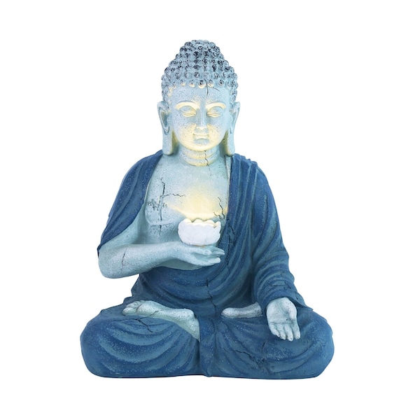 Techko Outdoor Solar Buddha Lotus Garden Statue with Integrated LED Light SG-820 - main