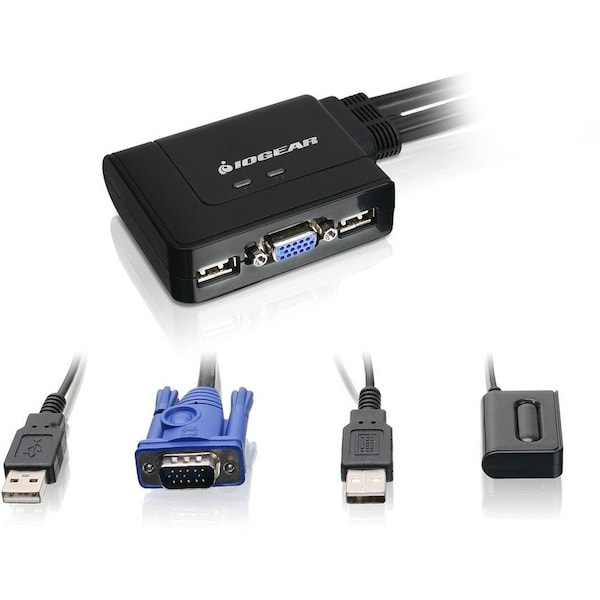 Iogear GCS22u 2-Port USB KVM Switch - 2 x 1 - 4 x Type A USB, 2 x HD-15 Monitor GCS22U - main