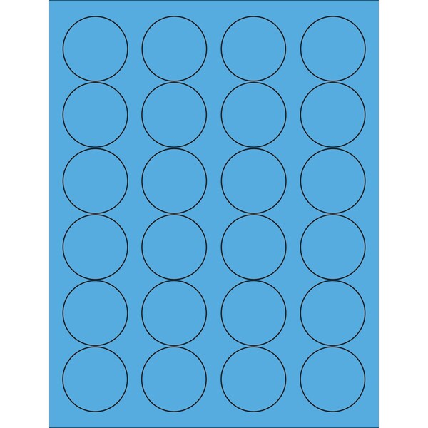 Tape Logic 1 2/3in Fluorescent Blue Circle Laser Labels, 2400PK LL196BB - main