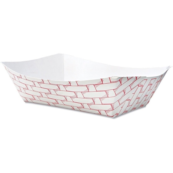 Boardwalk Paper Food Tray, 3lb., Red Weave, PK500 BWK 30LAG300 - main