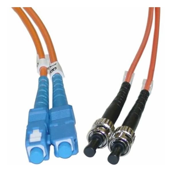 Cable Wholesale SC/UPC to ST/UPC OM1 Duplex 2.0mm Fiber Optic Patch Cord, OFNR, Multimode 62.5/125, Orange SCST-11103 - main