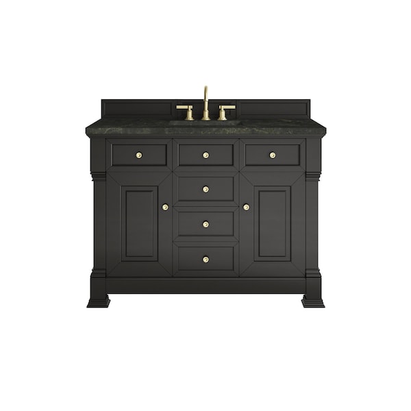 James Martin Vanities Brookfield 48" Single Vanity, Black Onyx, w/ 3 CM Phantome Eclos Top 547-V48-BKO-3PHT - main