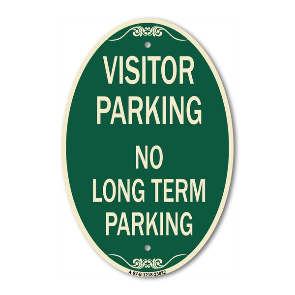 Signmission Reserved Parking Sign Visitor Parking No Long, 12 In X 18 In Architectural, Heavy Gauge Aluminum A-OV-G-1218-23022 - main