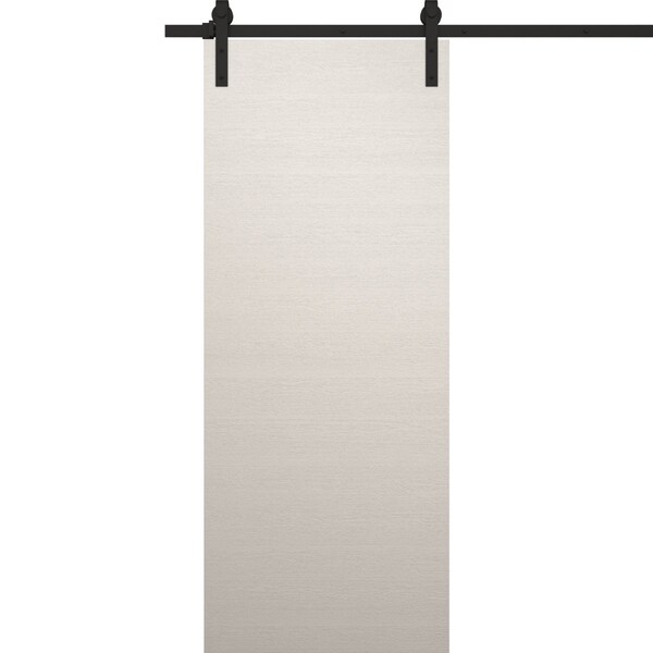 Sartodoors Modern Barn Door 18 x 80 inches, Ego 5000 Painted White Oak, 6.6FT Rail Track Heavy Hardware Set , EGO5000BD-B-PWO-18 - main