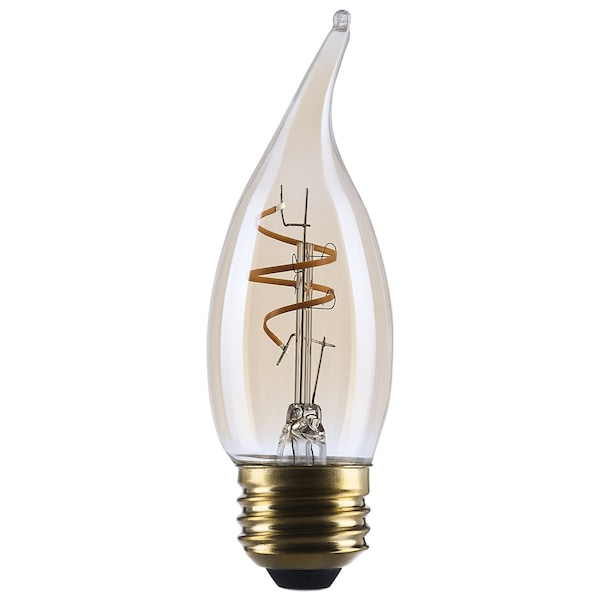 Satco 3.5 Watt CA11 LED 2000K CCT Medium Base Clear Glass Amber Coil Filament Dimmable 120 Volt S14224 - main