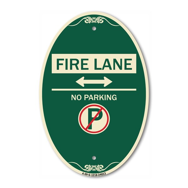 Signmission Fire Lane - No Parking With No Parking Symbo, 12 In X 18 In Architectural, Heavy Gauge Aluminum A-OV-G-1218-24013 - main