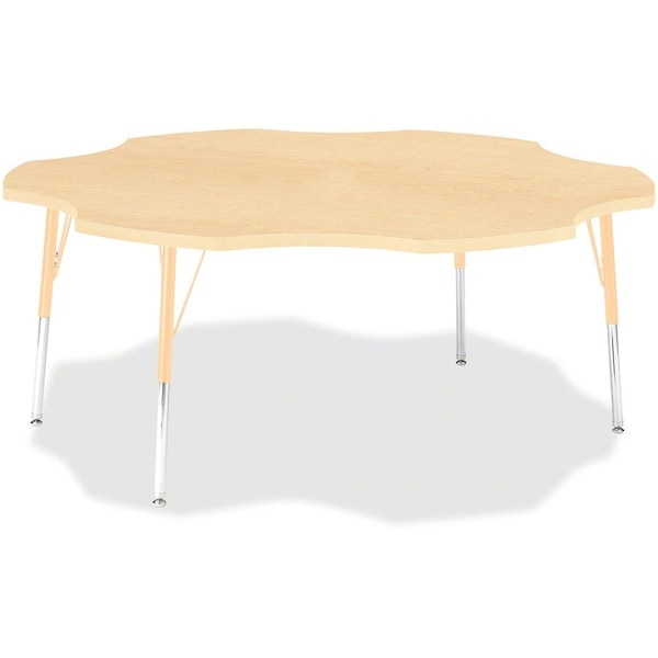 Jonti-Craft Berries Six Leaf Activity Table, 60 in., A-height, Maple/Maple/Camel 6458JCA251 - main