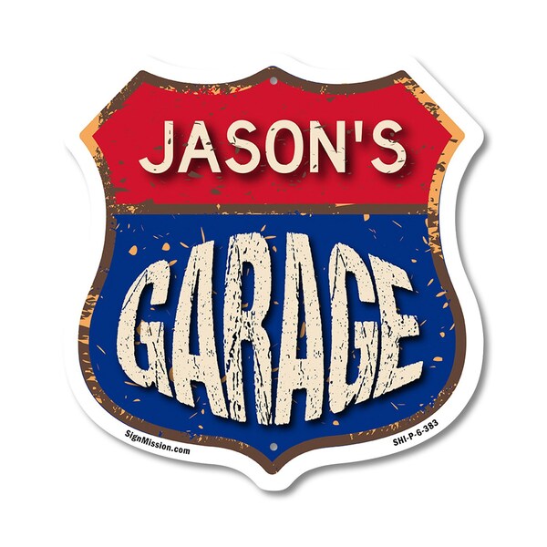 Signmission Jason's Garage, 6 Inch X 6 Inch, Plastic Sign SHI-P-6-383-JASON - main