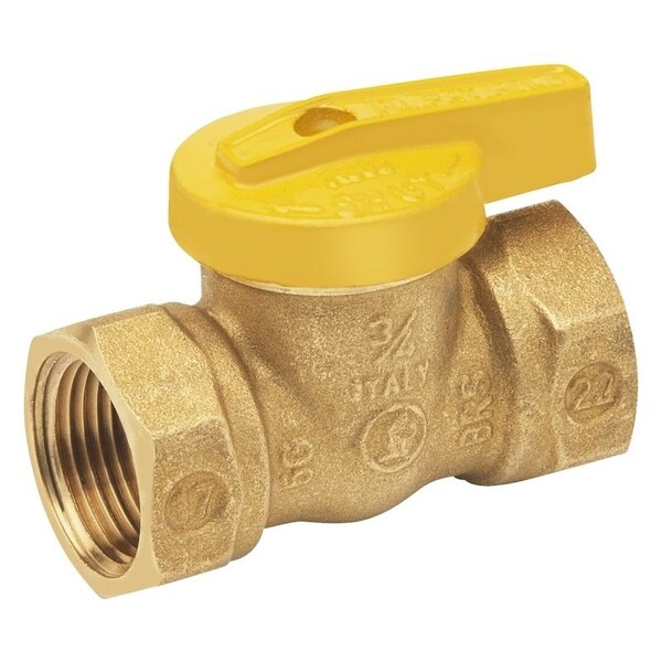 B & K ProLine Series Gas Ball Valve, 3/4 in Connection, FPT, 200 psi Pressure, Manual Actuator, Brass Body 110-524HC - main