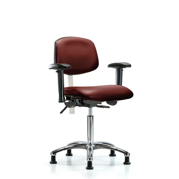 Blue Ridge Ergonomics Vinyl Clean Room Chair, Adjustable Arms BR-NCR-VMBCH-CR-T1-A1-NF-RG-8815 - main