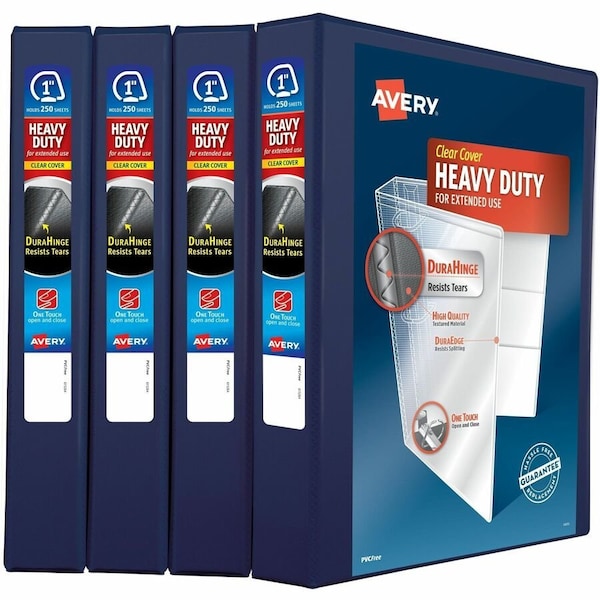 Avery Binders, Heavy-Duty View 3 Ring, 1 in, PK4 79869 - main