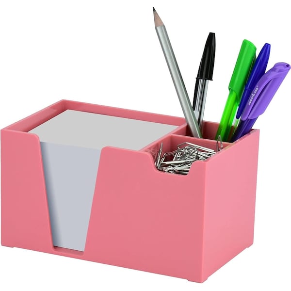 Acrimet Desktop Organizer Pencil, Pen, Paper, Clip, Caddy Holder (Plastic) (Paper Included) (Pink Color) 954.RO - main