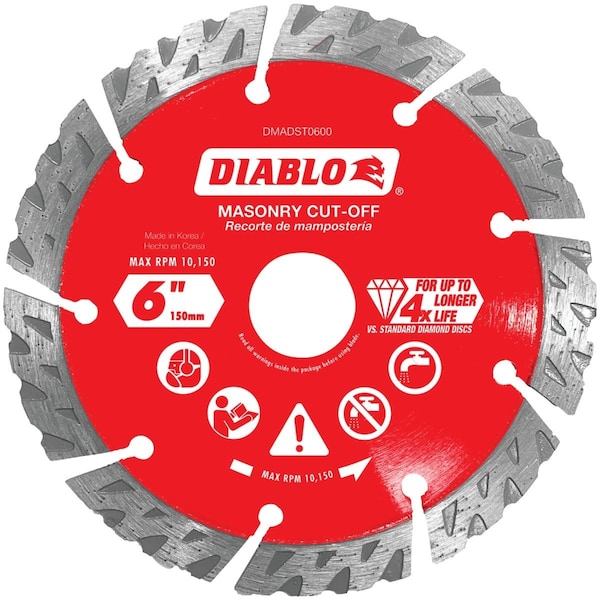 Diablo 6'' Segmented Turbo Rim Dry/Wet Diamond Blade DMADST0600 - main