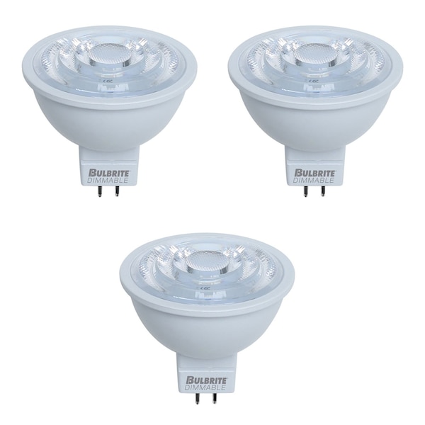 Bulbrite 75-Watt Equivalent Dimmable Flood MR16 Bi-Pin GU5.3 LED Light Bulb, 3000K, 3PK 862672 - main
