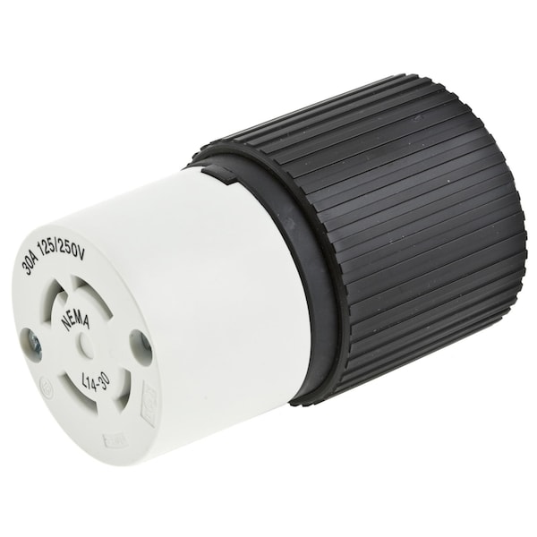 Hubbell Wiring Hubbell 4-Wire 3-Pole 125/250V 30A NEMA L14-30R Connector L1430C - main